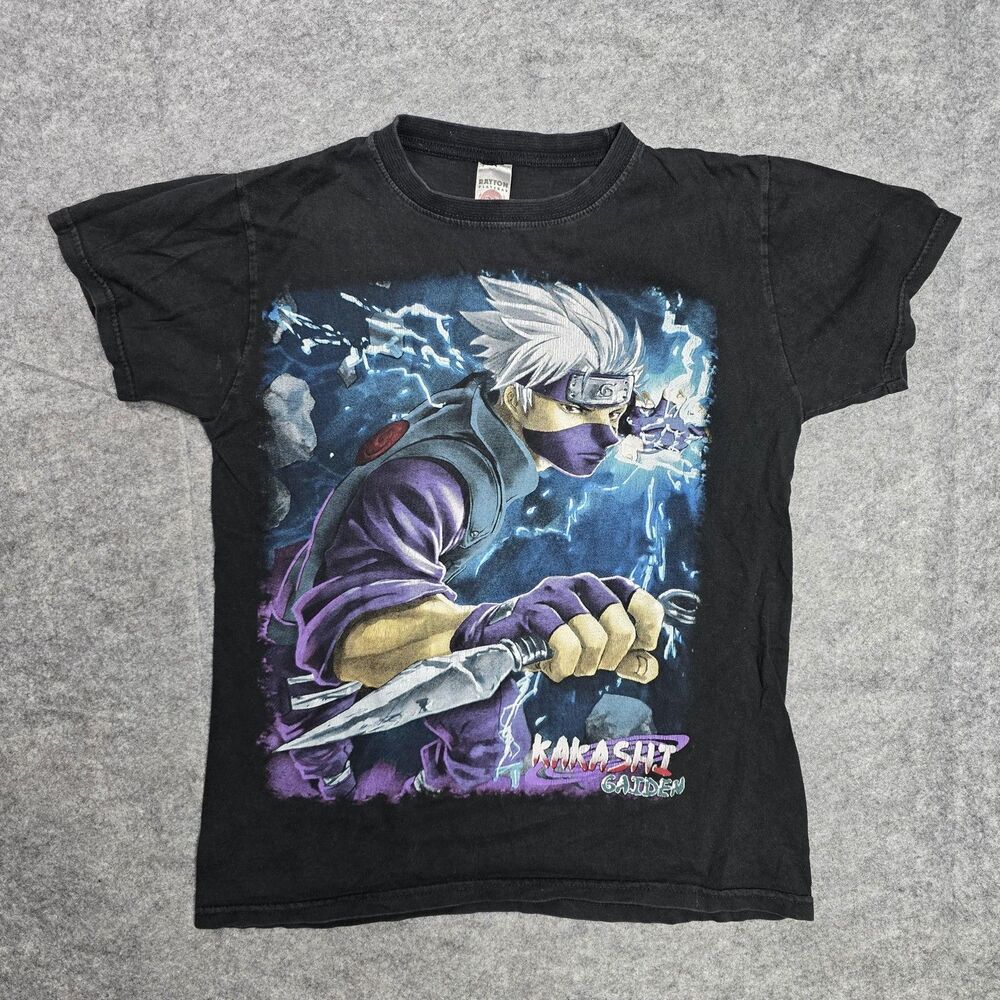 Kakashi Gaiden Shirt Medium Black Anime Naruto Graphic Double Sided Tee